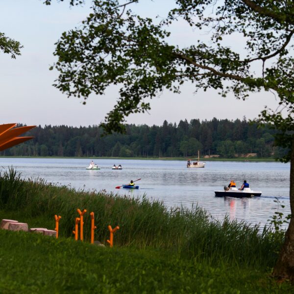 Paddle boats for rent near Alūksne Lake