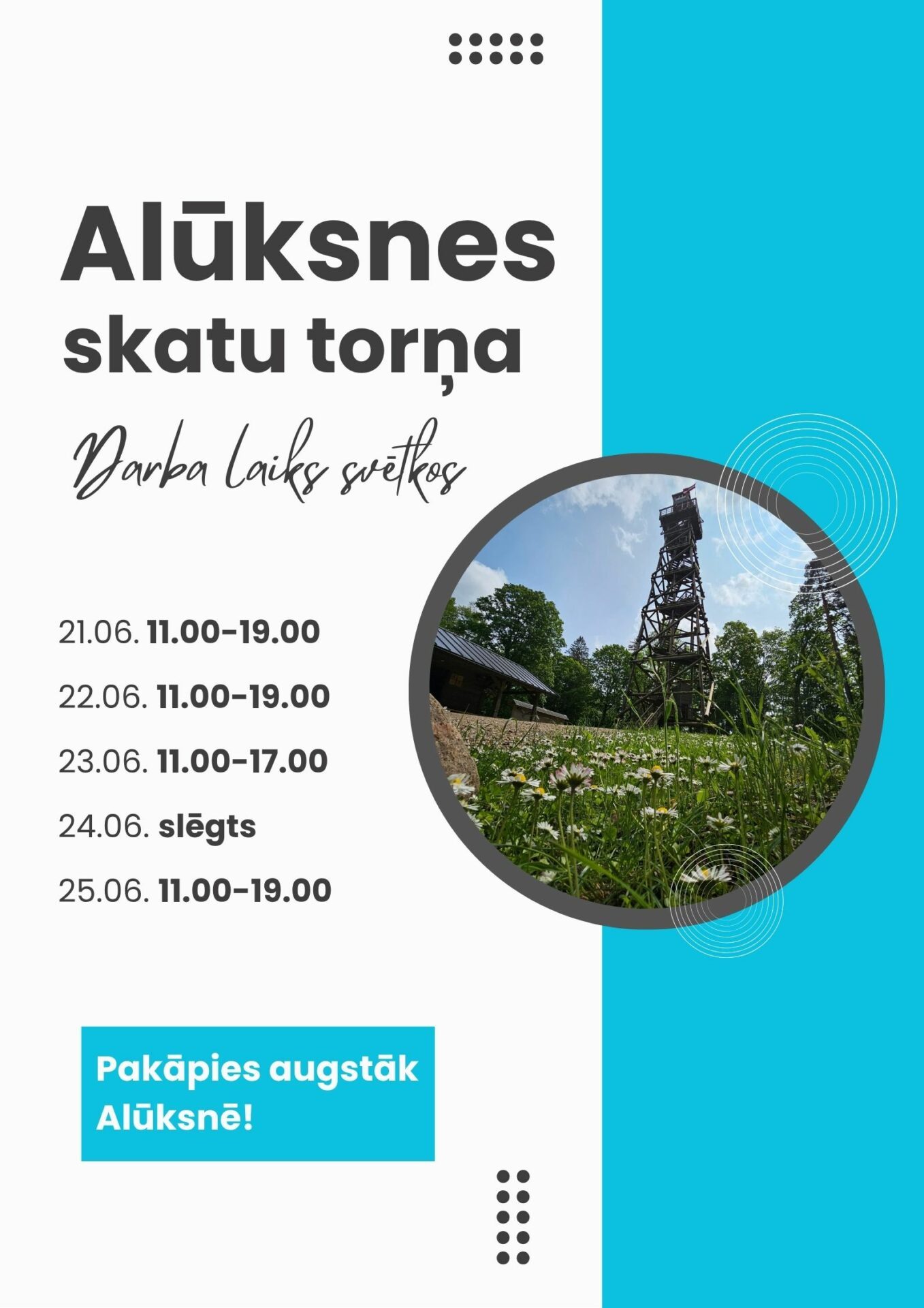 Aluksnes skatu torna darba laiks svetkos