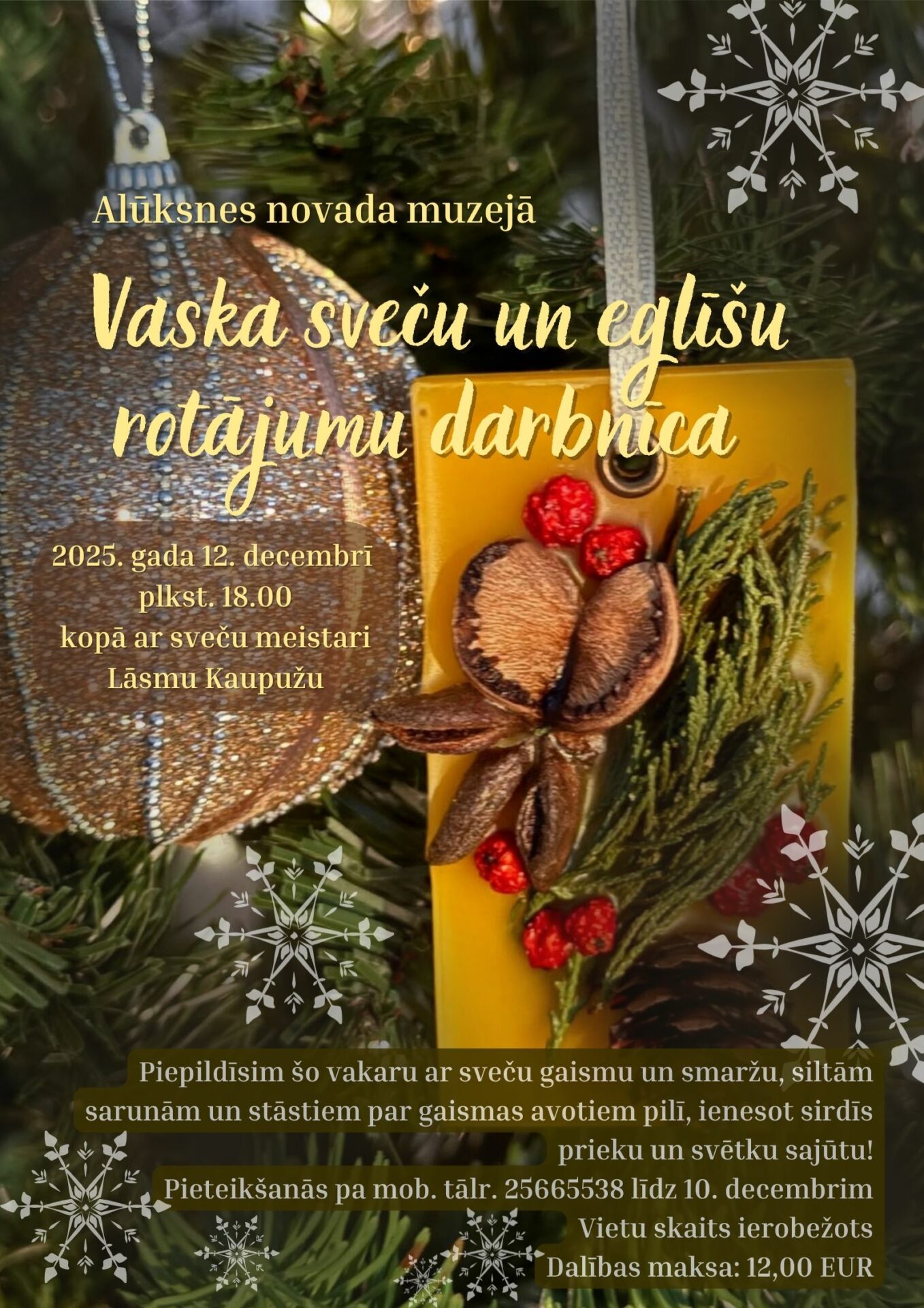 Vaska sveču un eglīšu rotājumu darbnīca