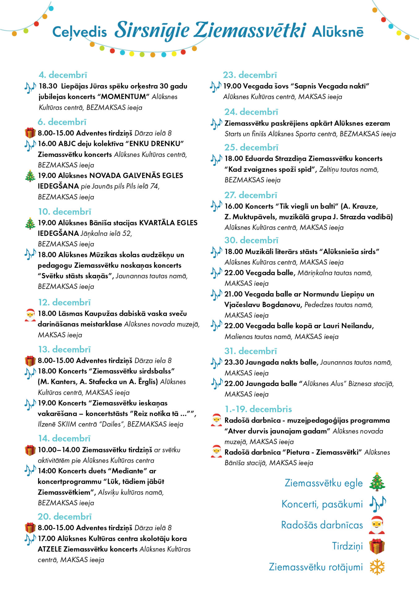 Ceļvedis sirsnīgie Ziemassvētki Alūksnē